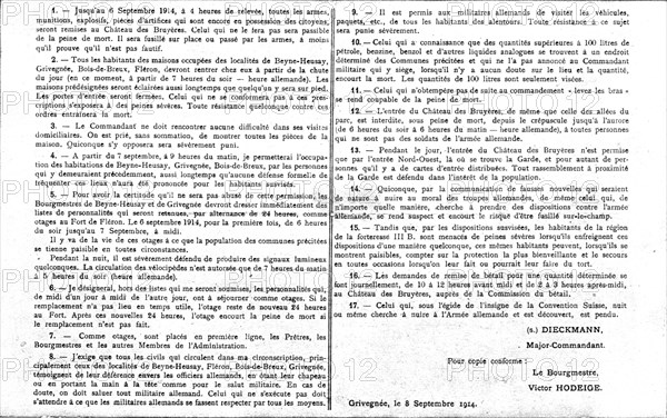 'Barbarie; Les methodes Allemandes; Sous peine de mort; Ceci est le fac-simile d'un... 1914. Creator: Unknown.