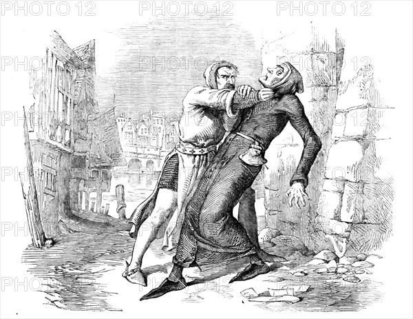 The Caorsin seizing Master Walter by the Throat, 1857. Creator: Unknown.