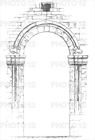 Ancient Arch in St. Benedict's Church, Cambridge, 1857. Creator: Unknown.