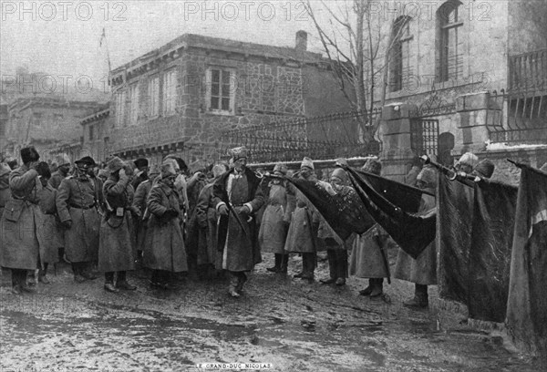 'Apres les victoires russes en Armenie; Presentation au grand-duc Nicolas, commandant..., 1916. Creator: Unknown.