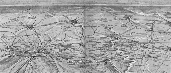 'La Bataille de la Somme; Croquis perspectif du front d'artois Picardie et Santerre..., 1916. Creator: Unknown.