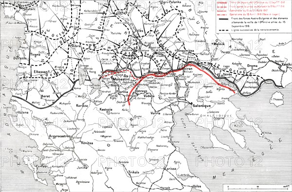 ''Le Front D'Orient, de L'Adriatique a L'Egee; Le developpement des operations..., 1918. Creator: Unknown.