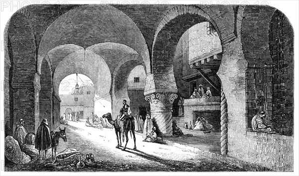 The Desert Route - Caravanserai, near El Arish, 1857. Creator: Unknown.