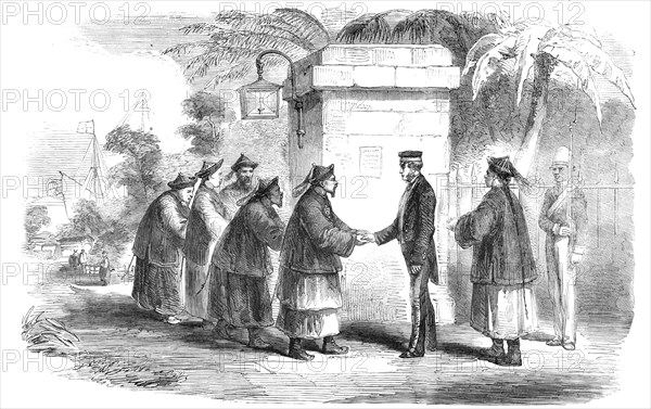 The War with China - Mr. Consul Parkes bidding Adieu to the Old Co-Hong Mandarins, 1857. Creator: Unknown.