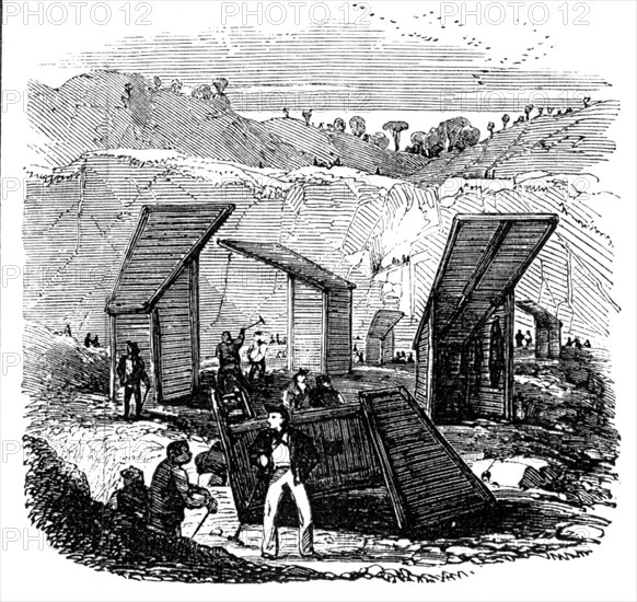 Granite Quarrymen's Huts, 1857. Creator: Unknown.