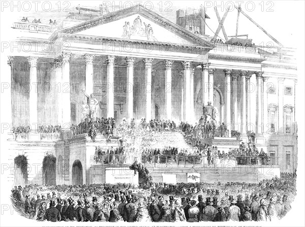 Inauguration of Mr. Buchanan, as President of the United States, at Washington, 1857. Creator: Unknown.