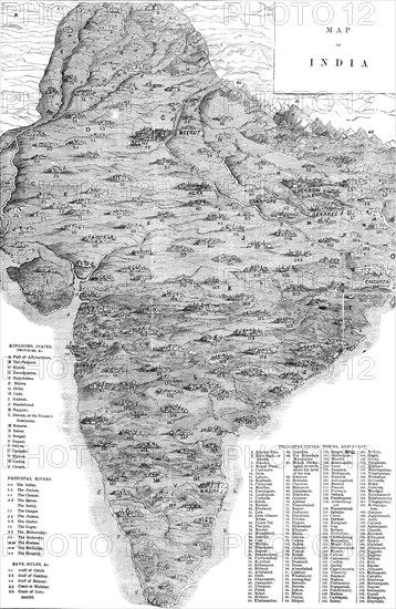 Map of India, 1857. Creator: Unknown.