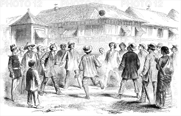 Football in Manilla, 1857. Creator: Unknown.