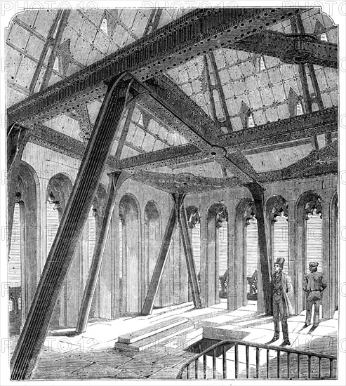 Belfry in the Clock Tower of the New Houses of Parliament, 1857. Creator: Unknown.