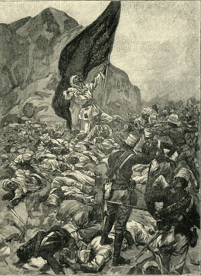 'The Battle of Omdurman: The Defence of the Khalifa's Black Flag', 1898, (c1900).  Creator: Unknown.