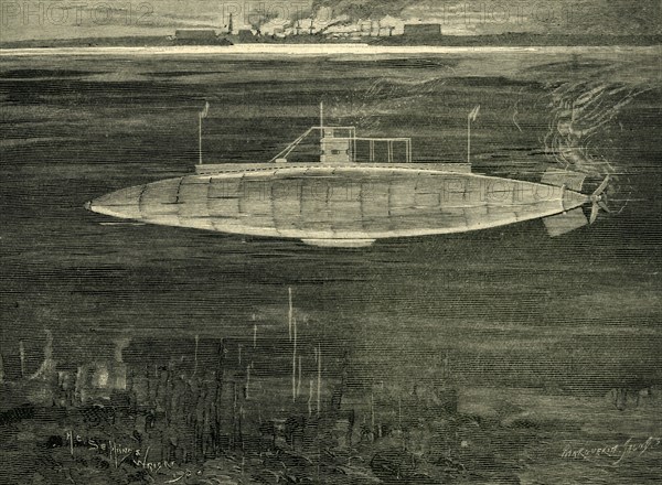 'The French Submarine Boat, The Gustave Zédé', c1900. Creator: Marguerite Jacob.