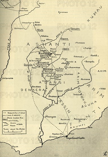 'Sketch Map of the Theatre of War in Ashanti, 1900', c1900. Creator: Unknown.