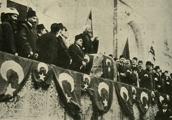 Holy War is pronounced at the Fatih Mosque, Constantinople, Turkey, 14 November 1914