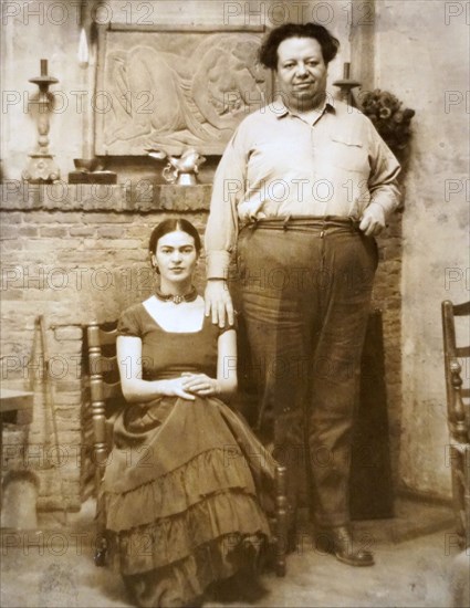 Frida Kahlo and Diego Rivera, 1931. Creator: Juley, Paul A. (1867-1937).