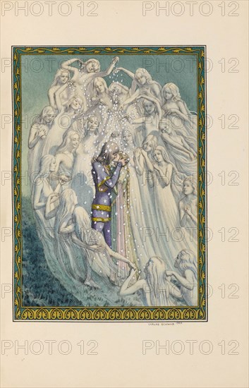 Illustration for Pelléas et Mélisande by Maurice Maeterlinck, 1922. Creator: Schwabe, Carlos (1866-1926).