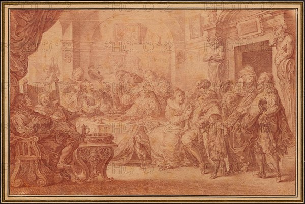Interior with a wedding party. From the Life of Henry IV. Creator: Cochin, Charles-Nicolas, the Younger (1715-1790).