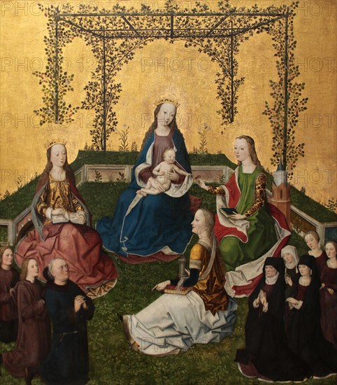 Madonna with Child in rose arbor, ca 1470. Creator: Master of the Life of the Virgin (active 1463-1490).