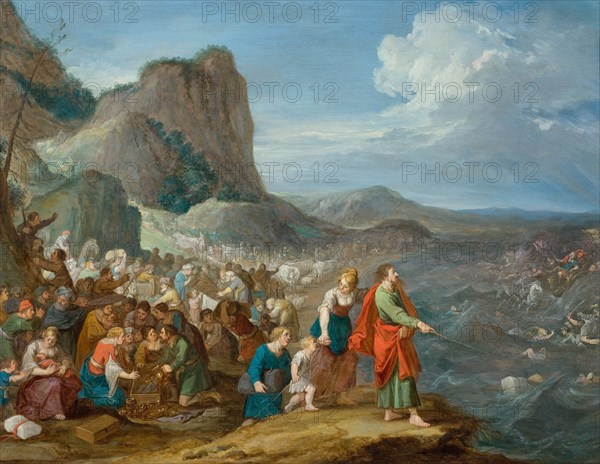 Moses parting the waters of the Red Sea, First Half of 17th cen.. Creator: Jordaens, Hans III (1590-1643).