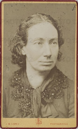 Portrait of Louise Michel (1830-1905), c.1870. Creator: Photo studio J.M. Lopez, Paris  .