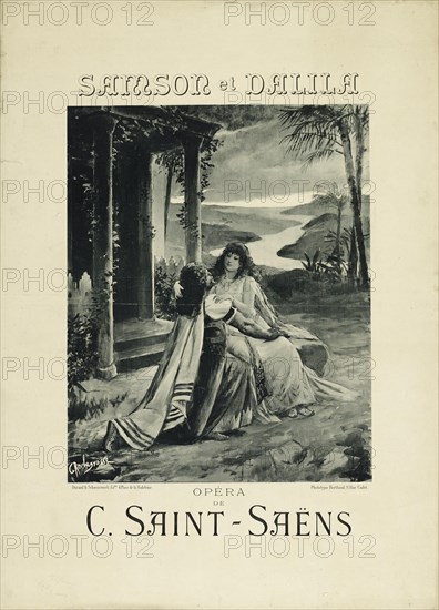 Poster for the opera Samson et Dalila by Camille Saint-Saëns, 1891. Creator: Rochegrosse, Georges Antoine (1859-1938).