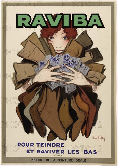 Raviba - Pour teindre et raviver les bas, c.1930. Creator: D'Ylen, Jean (1886-1938).