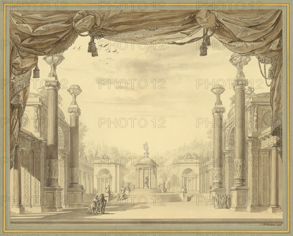 Stage design for the Opera "Alceste" by von Christoph Willibald Gluck, 1776. Creator: Bélanger, François-Joseph (1744-1818).