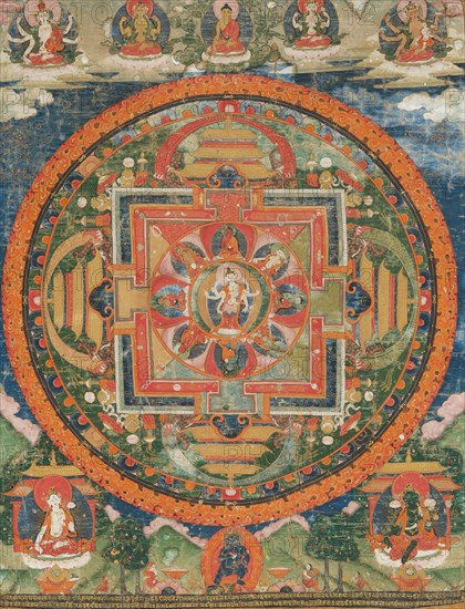 Thangka of Amoghapasa, 18th century. Creator: Tibetan culture.
