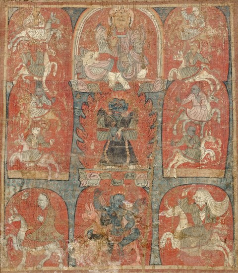 Thangka of Panjaranatha Mahakala (Gur Gonpo), 13th century. Creator: Tibetan culture.