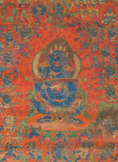 Thangka of Panjaranatha Mahakala (Gur Gonpo), 18th century. Creator: Tibetan culture.