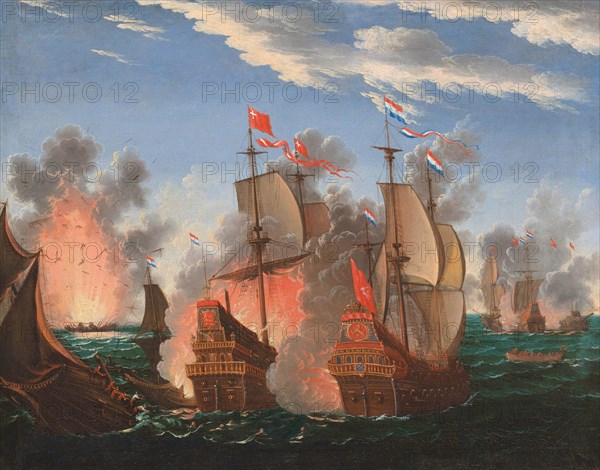 The Battle of Fehmarn on 13 October 1644, 1670. Creator: Kauw, Albrecht (1616-1681).