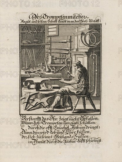 The Trumpet Maker, 1698. Creator: Weigel, Christoph, the Elder (1654-1725).