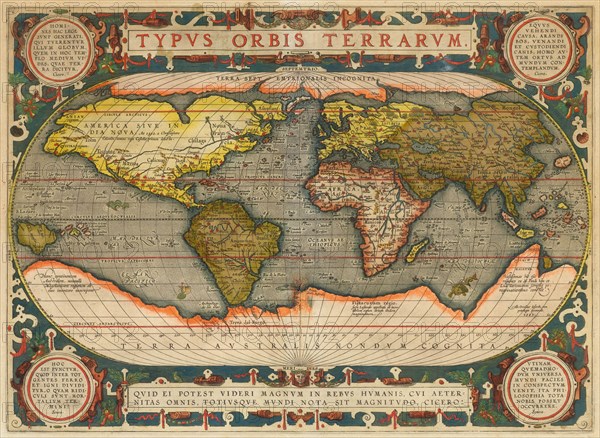 Typus Orbis Terrarum. From Theatrum Orbis Terrarum, 1572. Creator: Ortelius, Abraham (1527-1598).