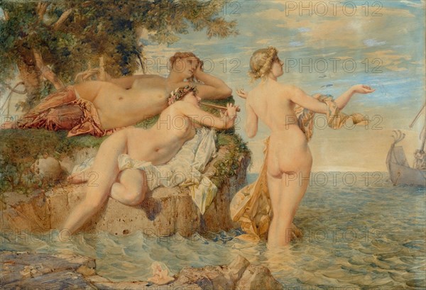 Ulysses and the Sirens, Mid of the 19th cen.. Creator: Menn, Barthélemy (1815-1893).