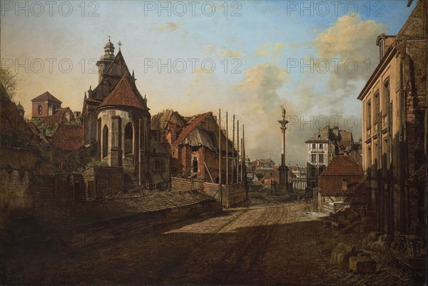 View of the Church of the Bernardine Sisters and Sigismund's Column, 1768-1770. Creator: Bellotto, Bernardo (1720-1780).