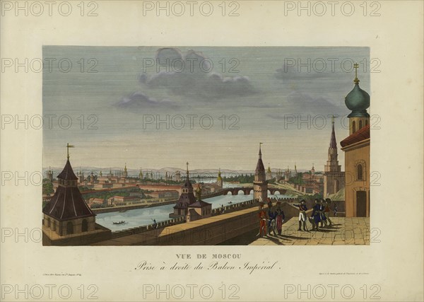 Vue de Moscou, prise à droite du Balcon impérial, 1817-1824. Creator: Courvoisier-Voisin, Henri (1757-1830).