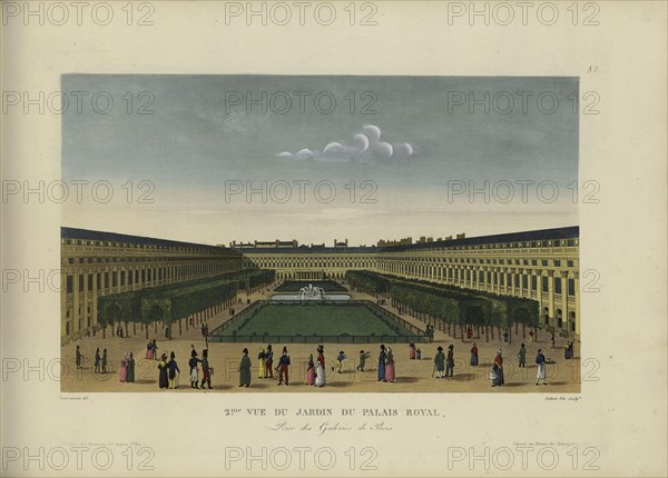 Vue du jardin du Palais-Royal, prise des galeries de bois, 1817-1824. Creator: Courvoisier-Voisin, Henri (1757-1830).