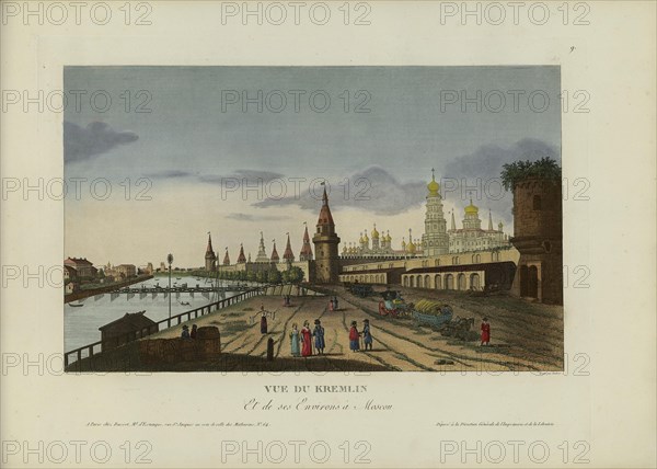 Vue du Kremlin et de ses environs à Moscou, 1817-1824. Creator: Courvoisier-Voisin, Henri (1757-1830).