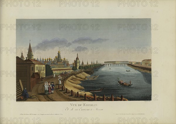 Vue du Kremlin, et de ses environs à Moscou, 1817-1824. Creator: Courvoisier-Voisin, Henri (1757-1830).