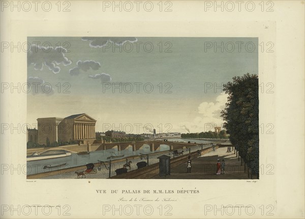 Vue du Palais de M.M. les députés, prise de la terrasse des Tuileries, 1817-1824. Creator: Courvoisier-Voisin, Henri (1757-1830).