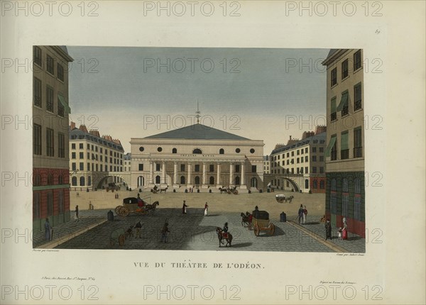 Vue du théâtre de l'Odéon, 1817-1824. Creator: Courvoisier-Voisin, Henri (1757-1830).