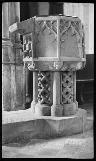 St Andrew's Church, Churchyard, Market Place, Castle Combe, Wiltshire, 1940-1949. Creator: Ethel Booty.