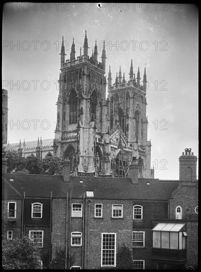 York Minster, Minster Yard, York, 1920-1960. Creator: Marjory L Wight.