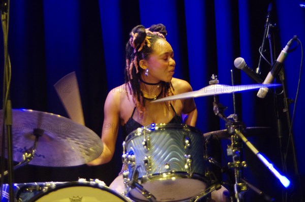 Romarna Campbell Trio, New Generation Jazz Festival Roadshow, Shoreham by Sea, W Sussex, Feb 2023. Creator: Brian O'Connor.