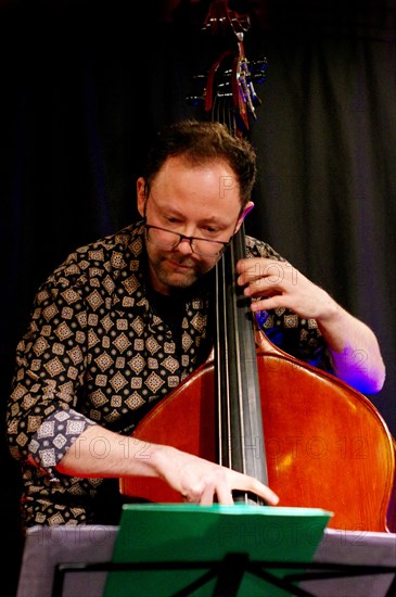 Jakob Cywinski, Marco Marconi Quartet, Verdict Jazz Club, Brighton, East Sussex, 14 April 2023. Creator: Brian O'Connor.