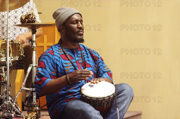 Tony Kofi, Basil Hodge Quintet, Jazz Africa, Loughton Methodist Church, Loughton, Essex, Apr 2023. Creator: Brian O'Connor.