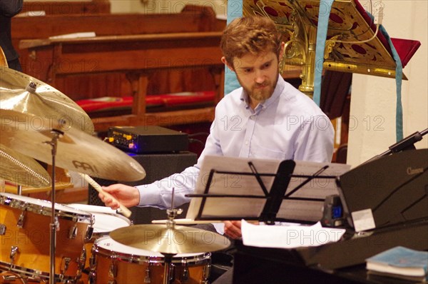 Joe Edwards, Josephine Davies Mark Bassey Sextet, St Andrews Church, Hove, East Sussex, 14 Oct 2022. Creator: Brian O'Connor.