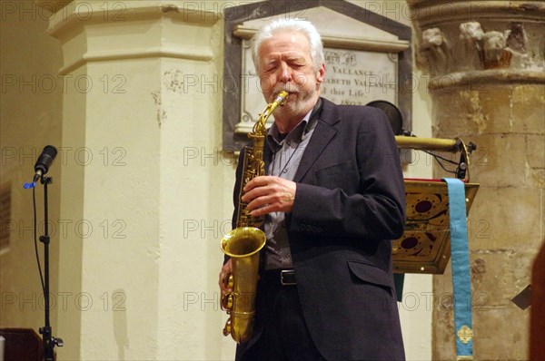 Geoff Simkins, Geoff Simkins – Howard Alden Trio, St Andrews Church, Hove, East Sussex, 21 Oct 2022. Creator: Brian O'Connor.