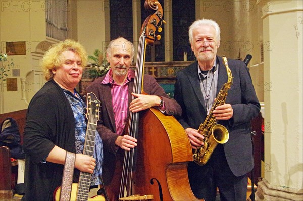 Geoff Simkins - Howard Alden Trio, St Andrews Church, Hove, East Sussex, 21 Oct 2022. Creator: Brian O'Connor.