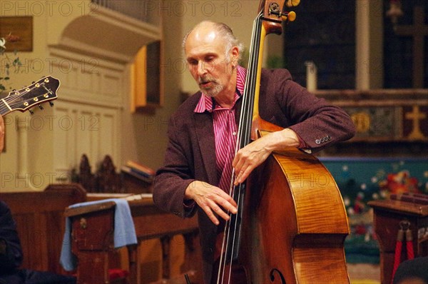 Simon Woolf, Geoff Simkins - Howard Alden Trio, St Andrews Church, Hove, East Sussex, 21 Oct 2022. Creator: Brian O'Connor.