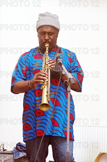 Tony Kofi, Basil Hodge Quintet, Jazz Africa, Loughton Methodist Church, Loughton, Essex, Apr 2023. Creator: Brian O'Connor.